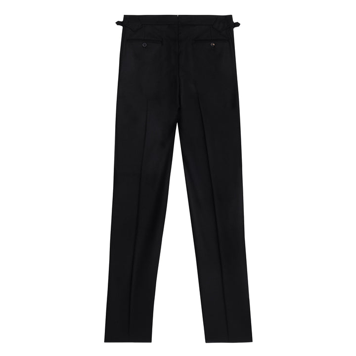 Grant Black Wool Flannel Trousers