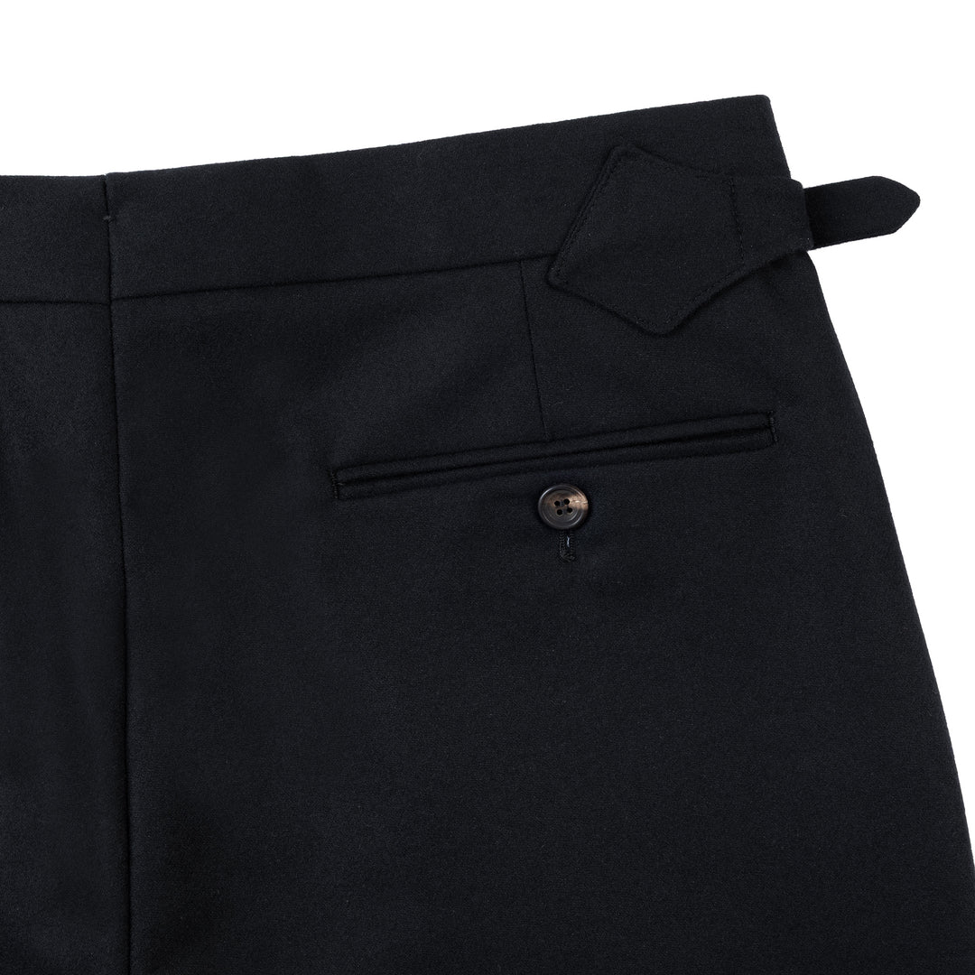 Grant Black Wool Flannel Trousers
