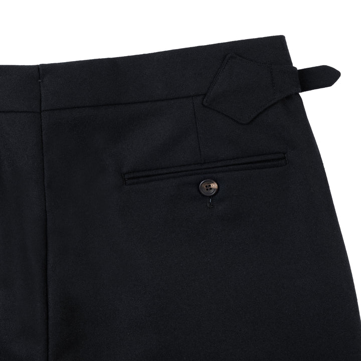 Grant Black Wool Flannel Trousers