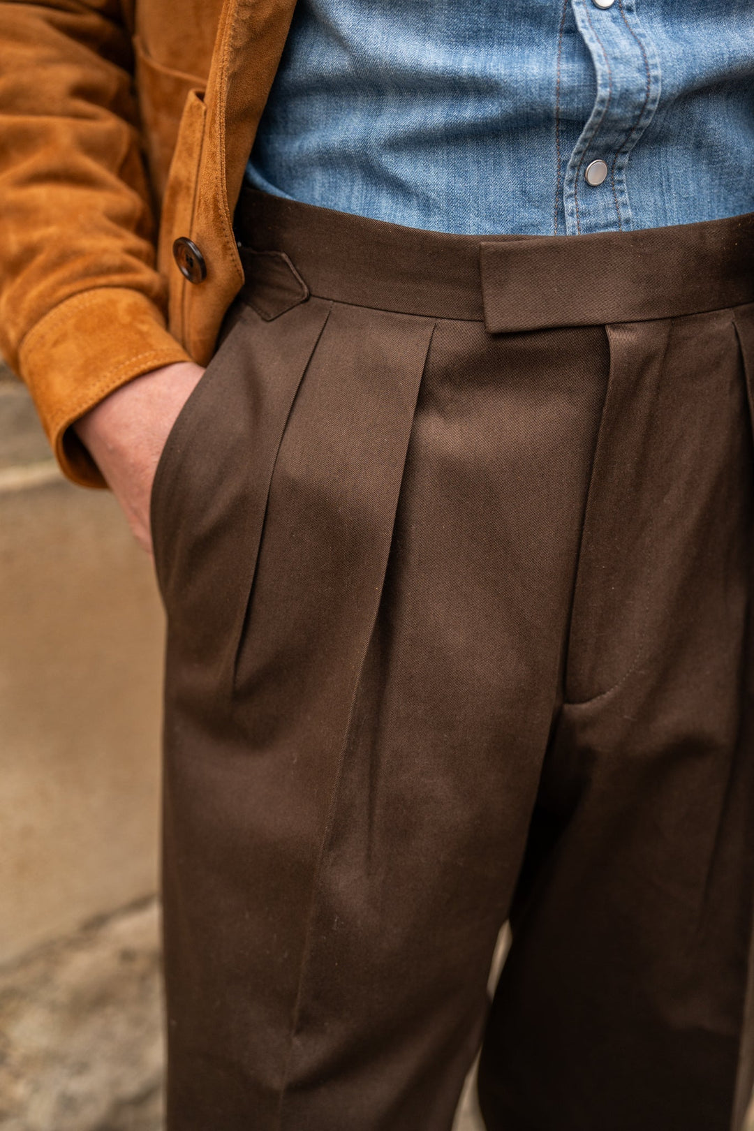 Grant Brown Cotton Trousers-Grant-Kit Blake