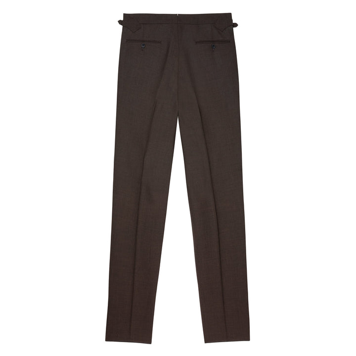 Grant Brown Fresco Wool Trousers-Kit Blake-Savile Row Inspired