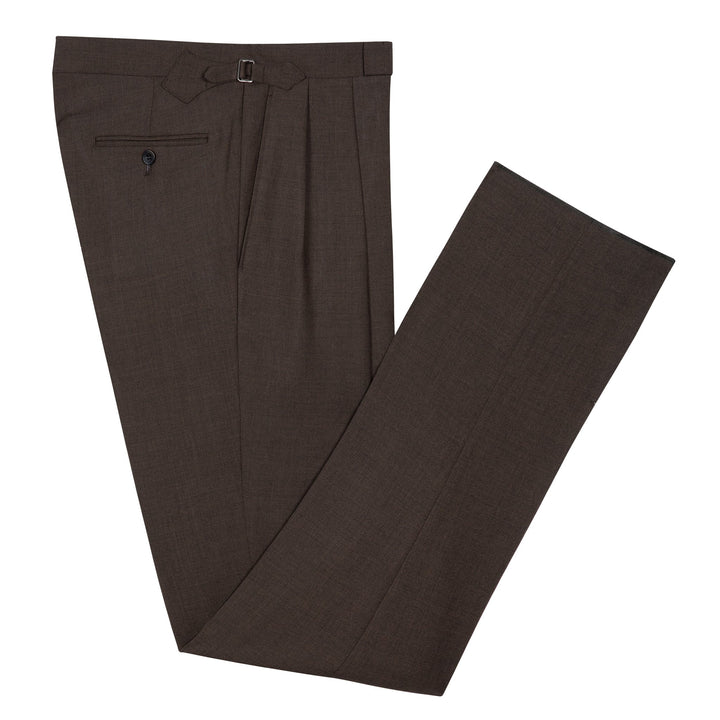 Grant Brown Fresco Wool Trousers-Kit Blake-Savile Row Inspired