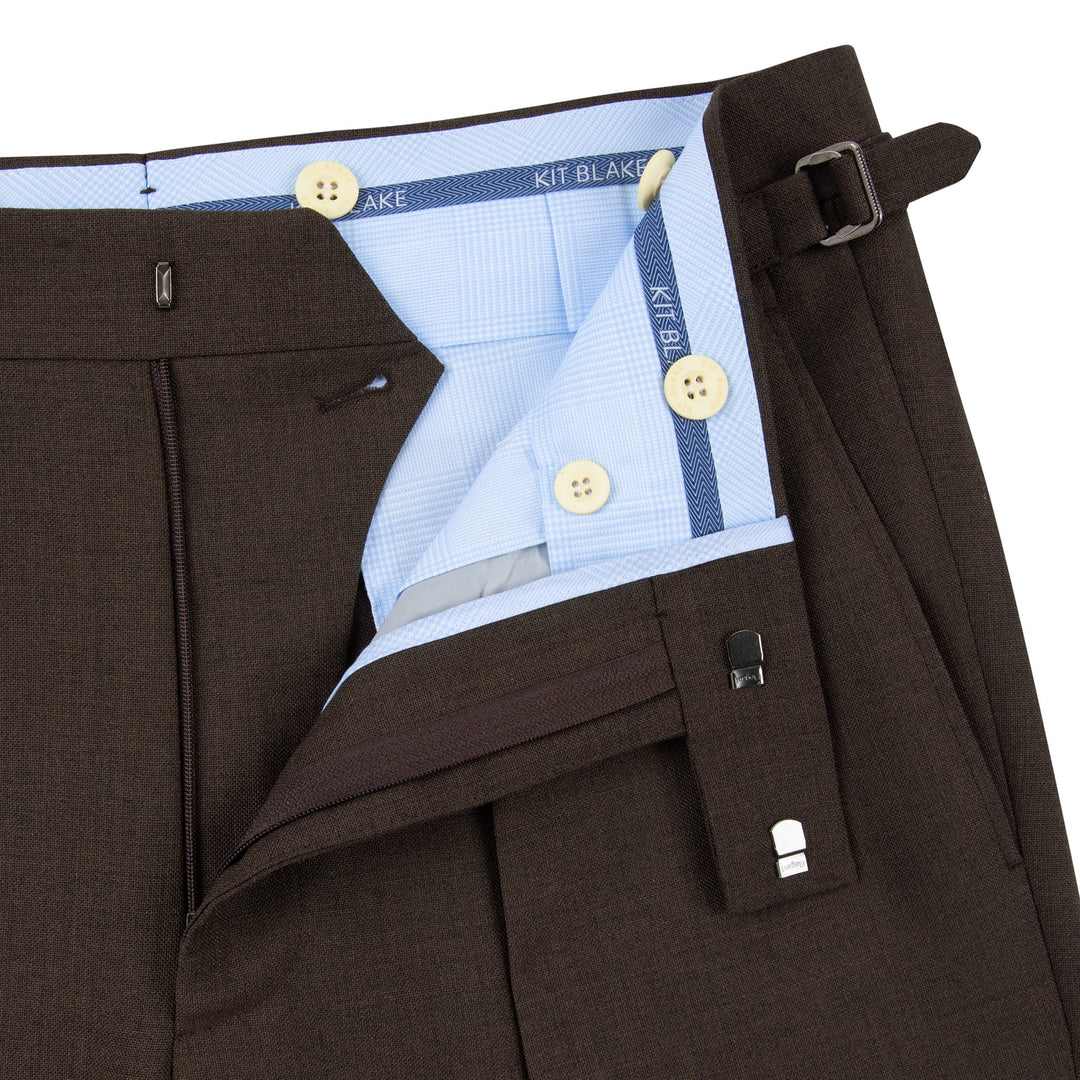 Grant Brown Fresco Wool Trousers-Kit Blake-Savile Row Inspired