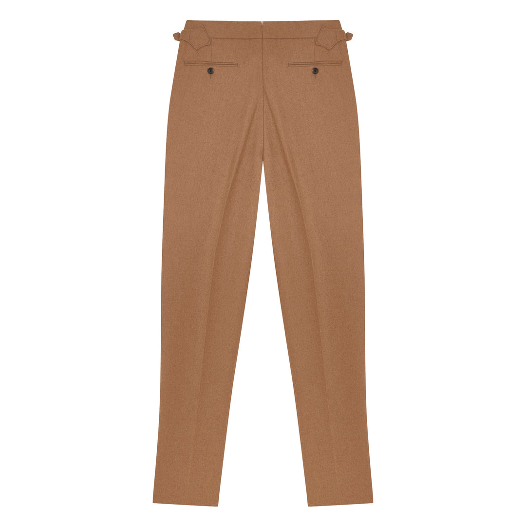 Grant Camel Wool Flannel Trousers