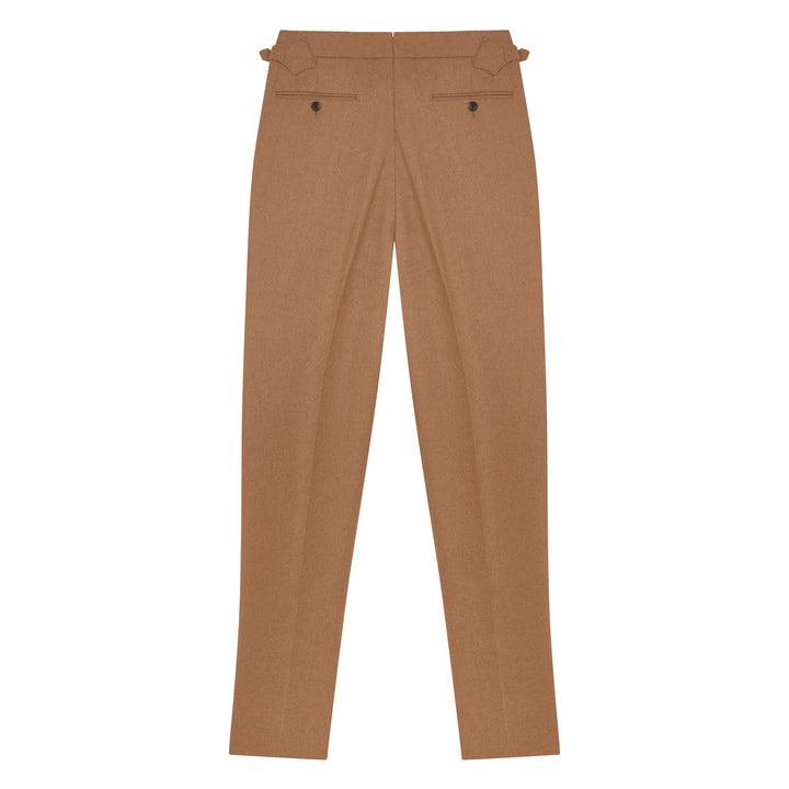 Grant Camel Wool Flannel Trousers