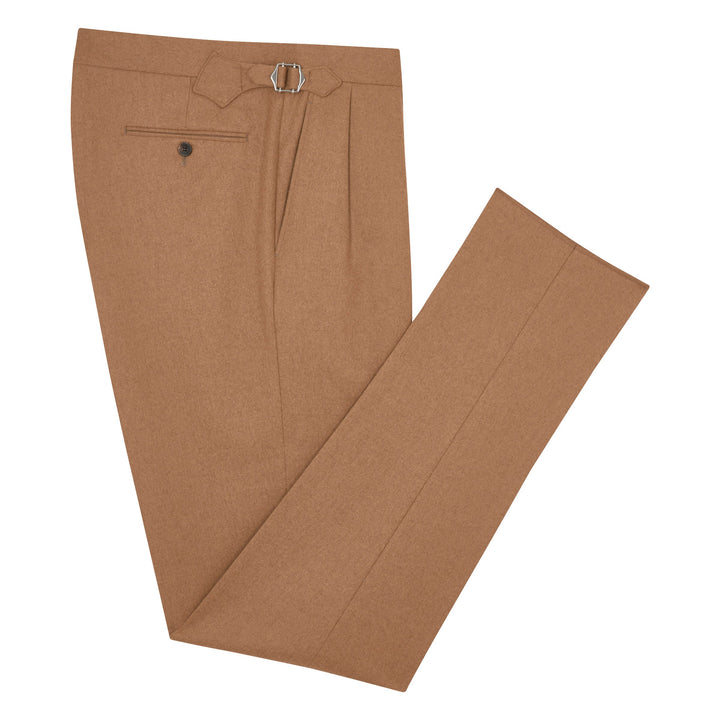 Grant Camel Wool Flannel Trousers