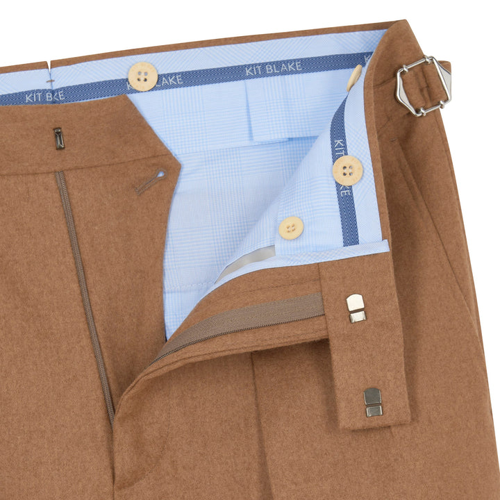 Grant Camel Wool Flannel Trousers