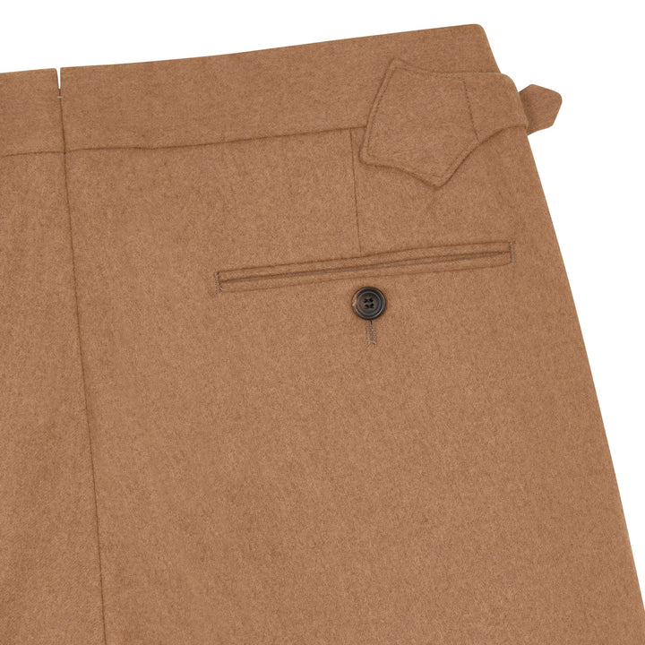 Grant Camel Wool Flannel Trousers