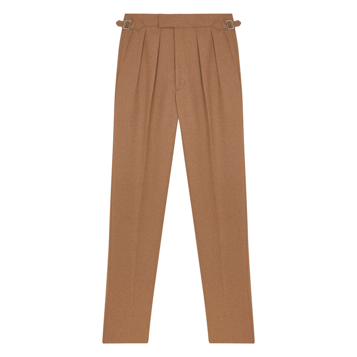 Grant Camel Wool Flannel Trousers