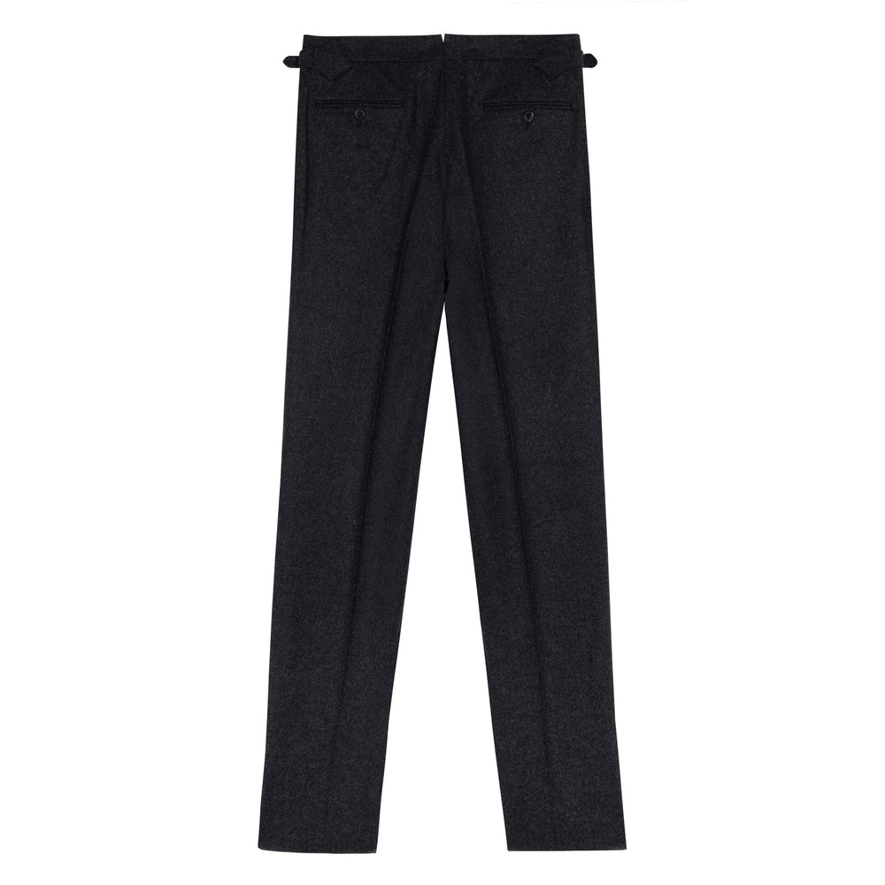 Grant Charcoal Fox Brothers Wool Flannel Trousers-Kit Blake