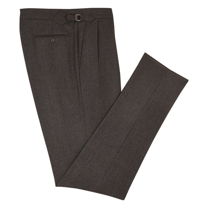 Grant Charcoal Wool Flannel Trousers-Grant-Kit Blake