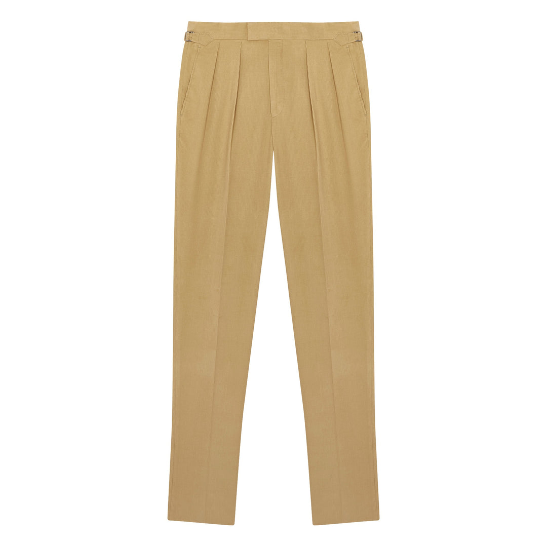 Grant Cream Cotton Corduroy Trousers-Kit Blake-savilerowtrousers