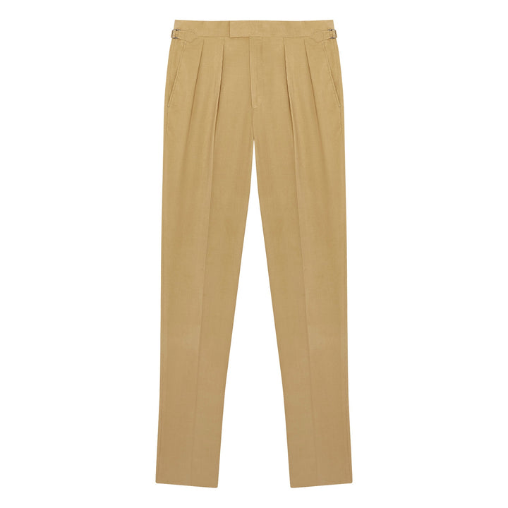 Grant Cream Cotton Corduroy Trousers-Kit Blake-savilerowtrousers