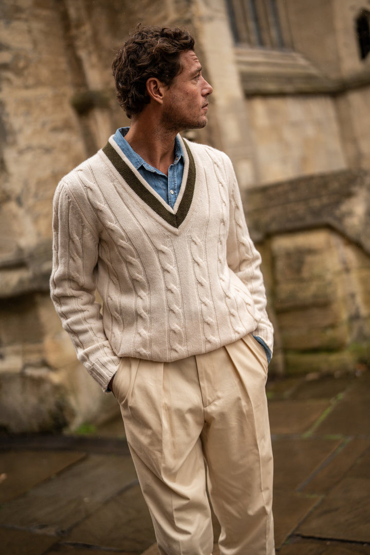 Grant Cream Cotton Trousers-Grant-Kit Blake