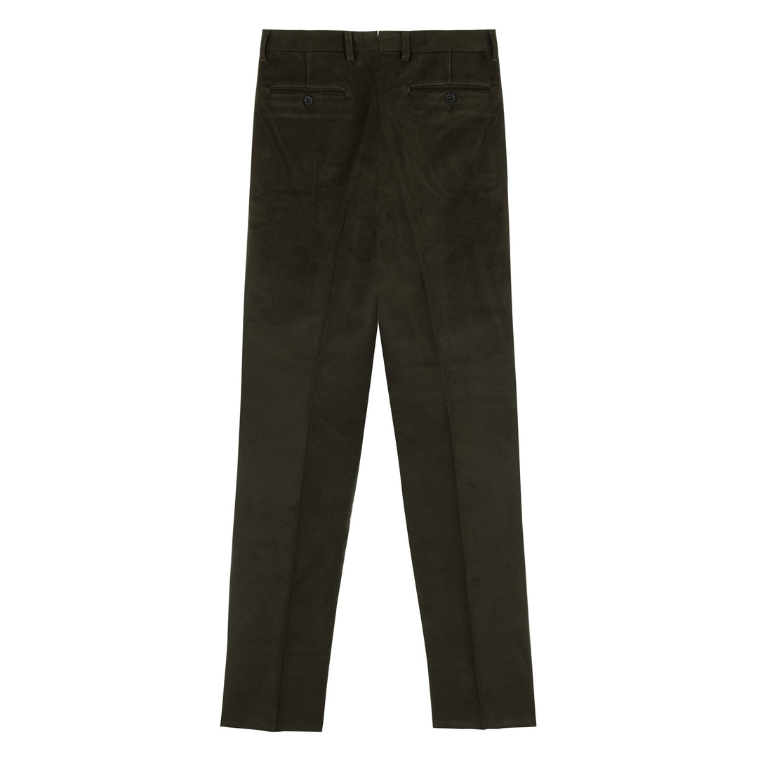 Grant Dark Brown Cotton Moleskin Trousers-Kit Blake