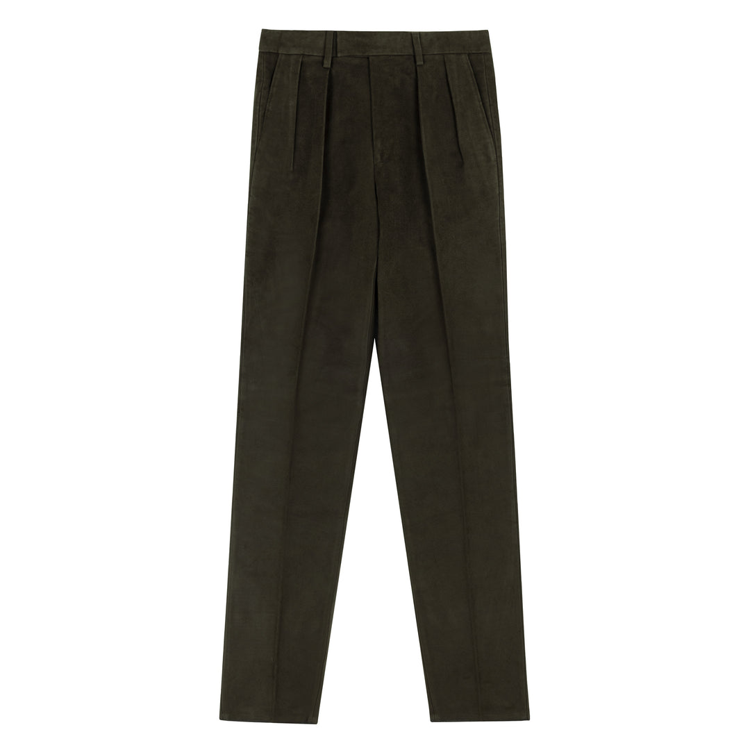 Grant Dark Brown Cotton Moleskin Trousers-Kit Blake