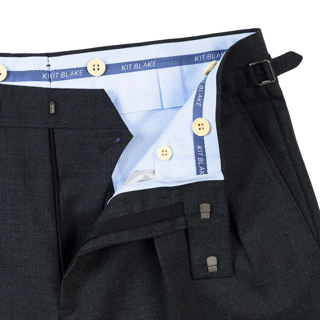 Grant Dark Grey Tropical Wool Trousers