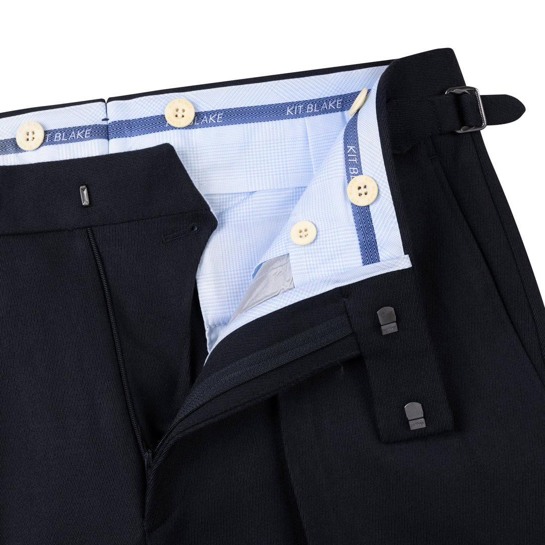 Grant Dark Navy W. Bill Cavalry Twill Trousers-Kit Blake