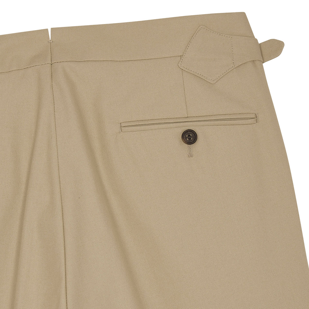 Grant Light Beige Cotton Twill Trousers-Kit Blake-savilerowtrousers