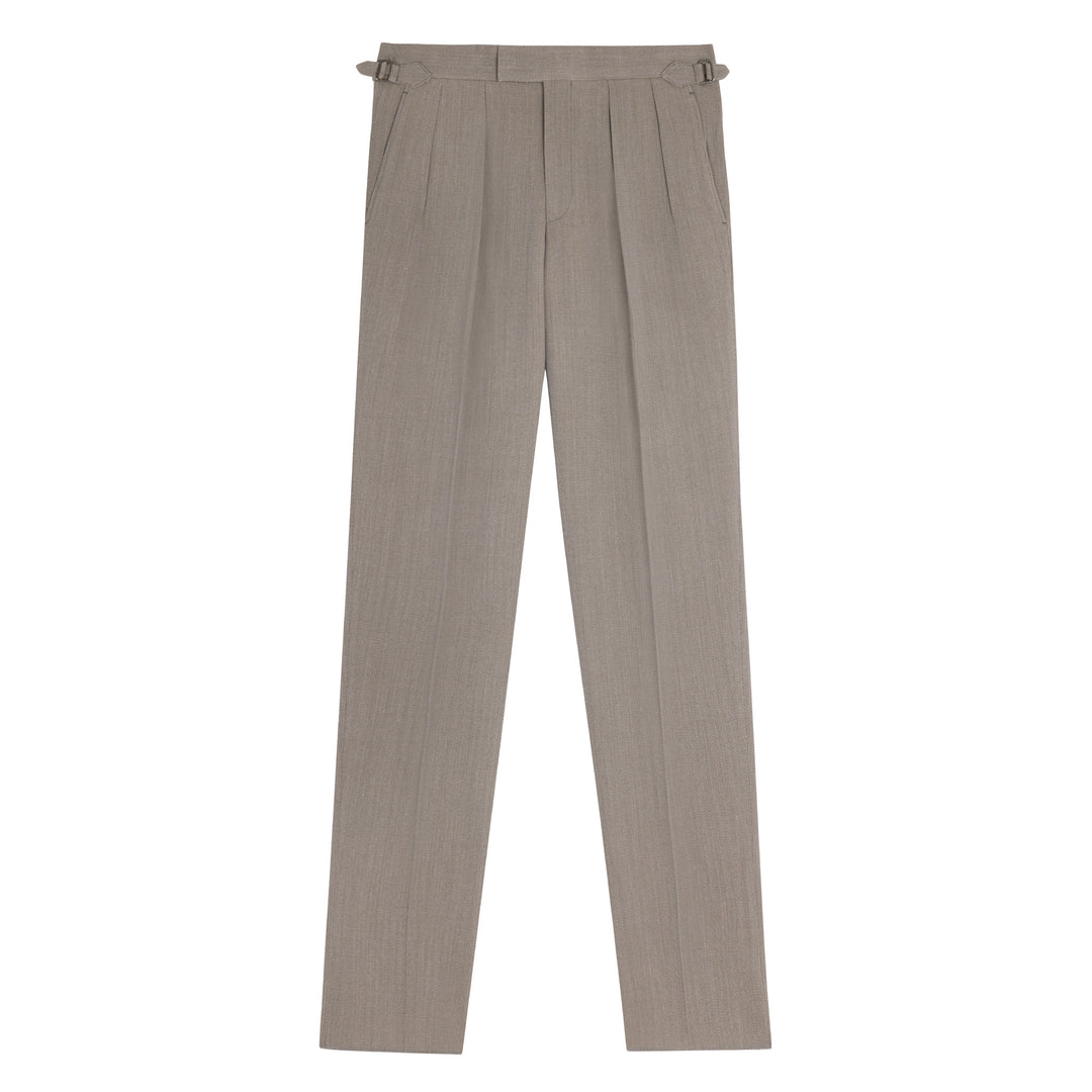 Grant Light Brown Whipcord Wool Trousers-Kit Blake