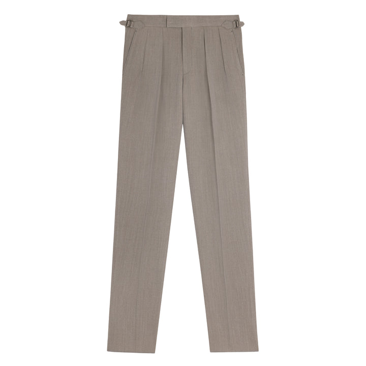 Grant Light Brown Whipcord Wool Trousers-Kit Blake