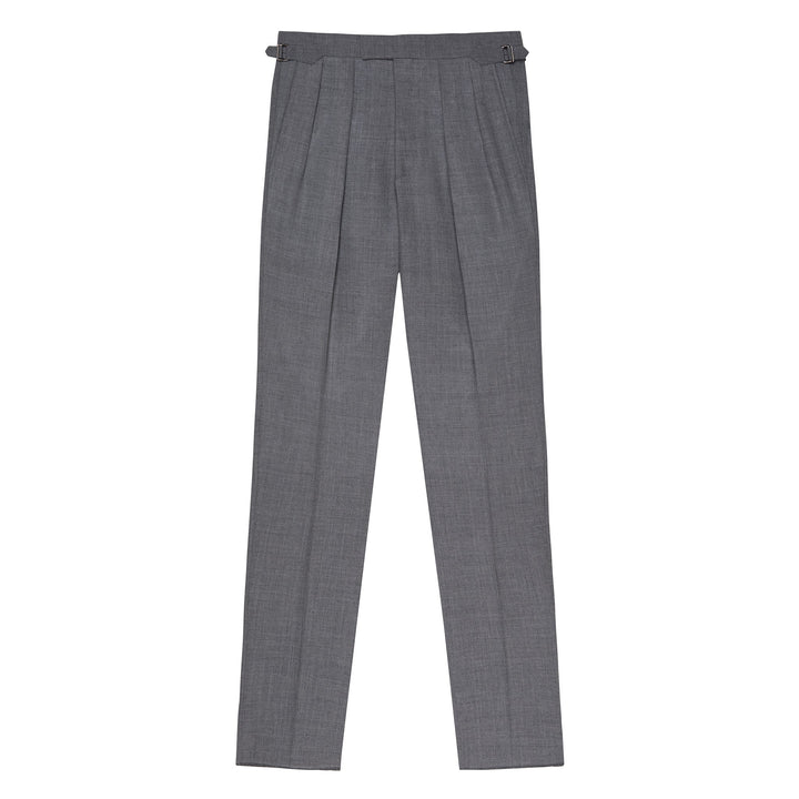 Grant Light Grey Fresco Wool Trousers-Kit Blake-Savile Row Inspired