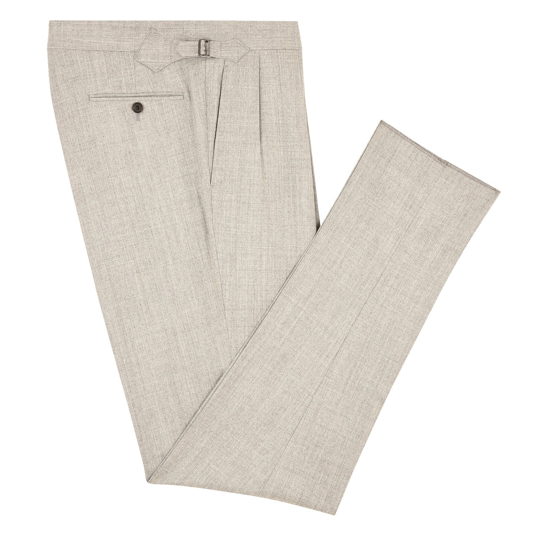 Grant Light Grey Wool Flannel Trousers-Grant-Kit Blake