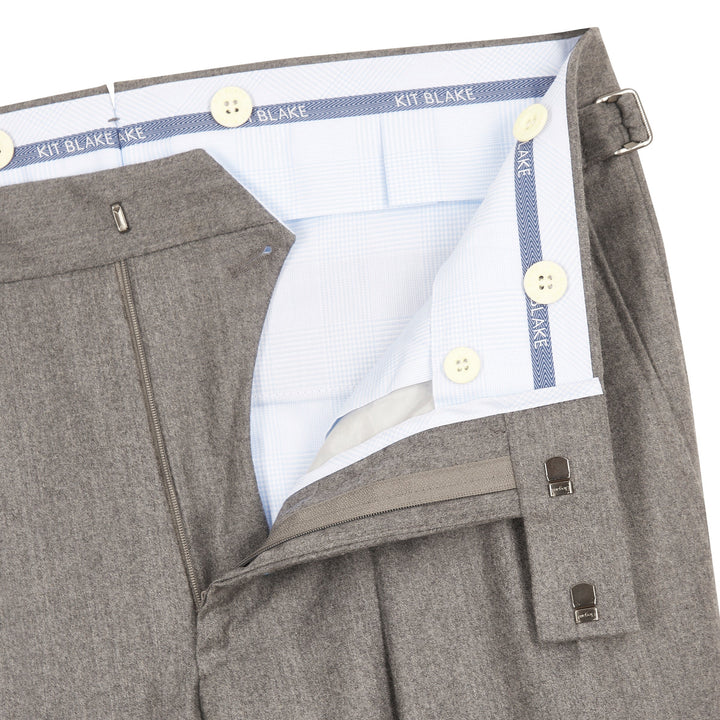 Grant Mid Grey Wool Cashmere Flannel Trousers-Grant-Kit Blake