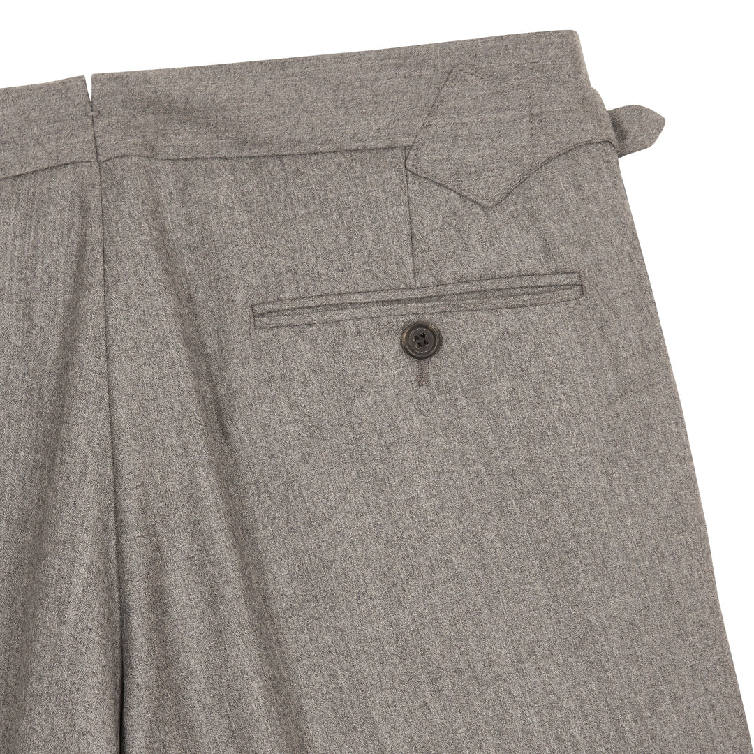 Grant Mid Grey Wool Cashmere Flannel Trousers-Grant-Kit Blake