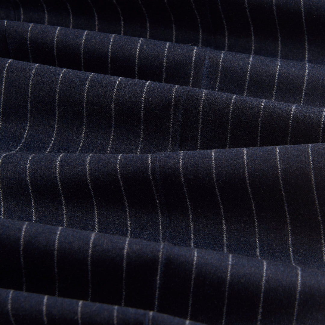 Grant Navy Chalkstripe Wool Flannel trousers-Kit Blake-savilerowtrousers