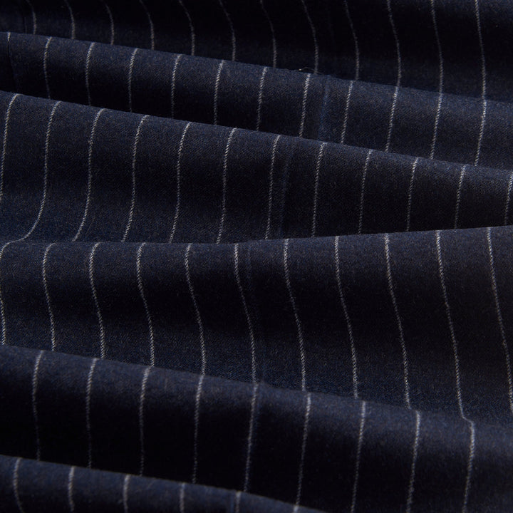 Grant Navy Chalkstripe Wool Flannel trousers-Kit Blake-savilerowtrousers