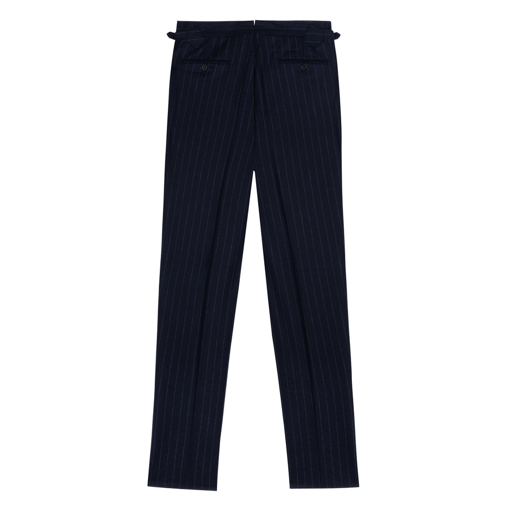 Grant Navy Chalkstripe Wool Flannel Trousers-Kit Blake