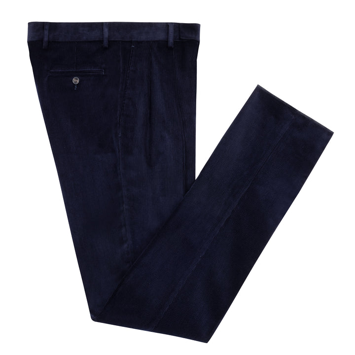 Grant Navy Cotton Corduroy Trousers-Kit Blake