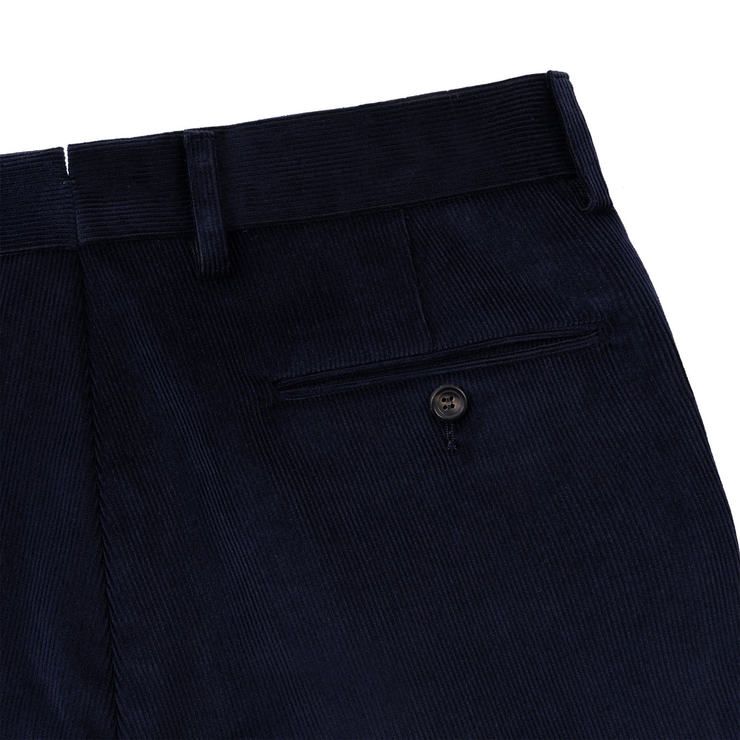Grant Navy Cotton Corduroy Trousers-Kit Blake