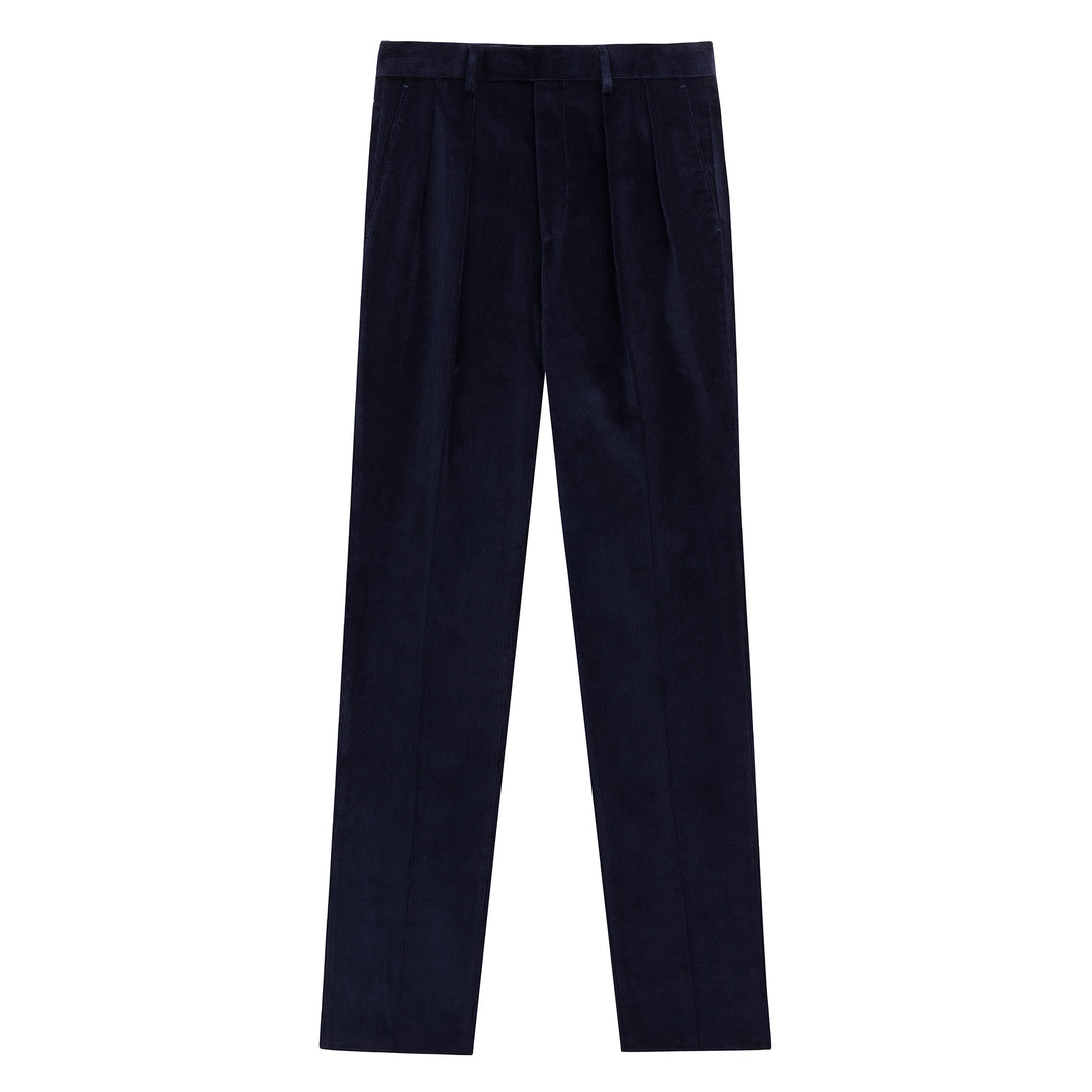 Grant Navy Cotton Corduroy Trousers-Kit Blake