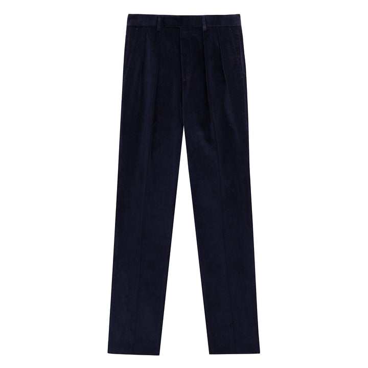 Grant Navy Cotton Corduroy Trousers-Kit Blake