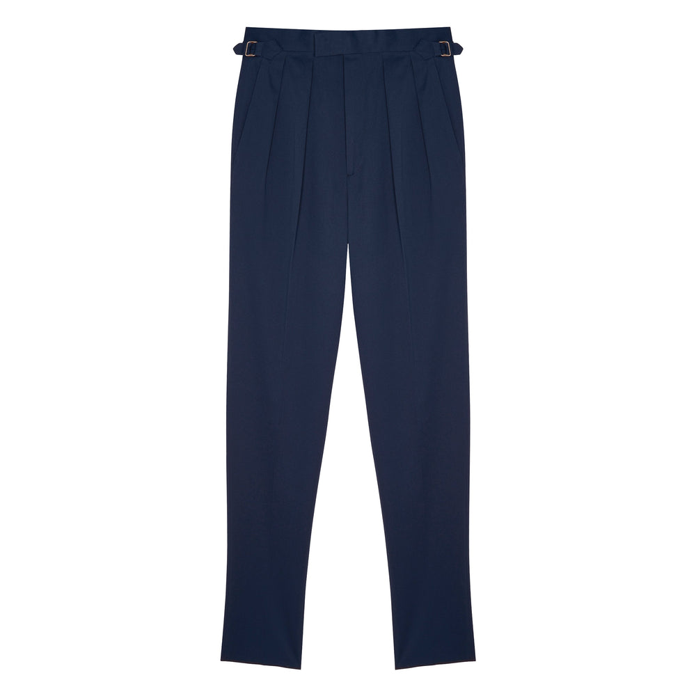 Grant Navy Cotton Trousers-Grant-Kit Blake