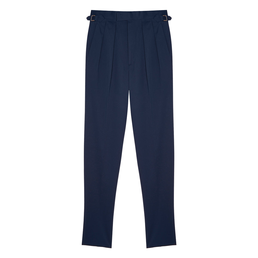 Grant Navy Cotton Trousers-Grant-Kit Blake