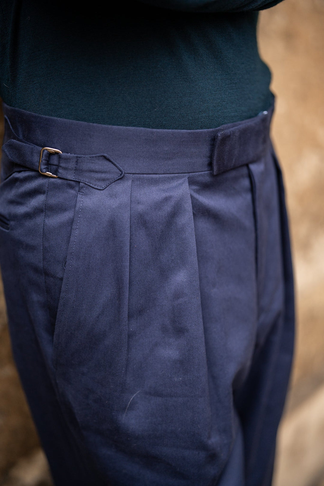 Grant Navy Cotton Trousers-Grant-Kit Blake