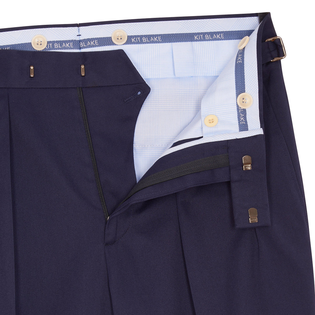 Grant Navy Cotton Trousers-Grant-Kit Blake