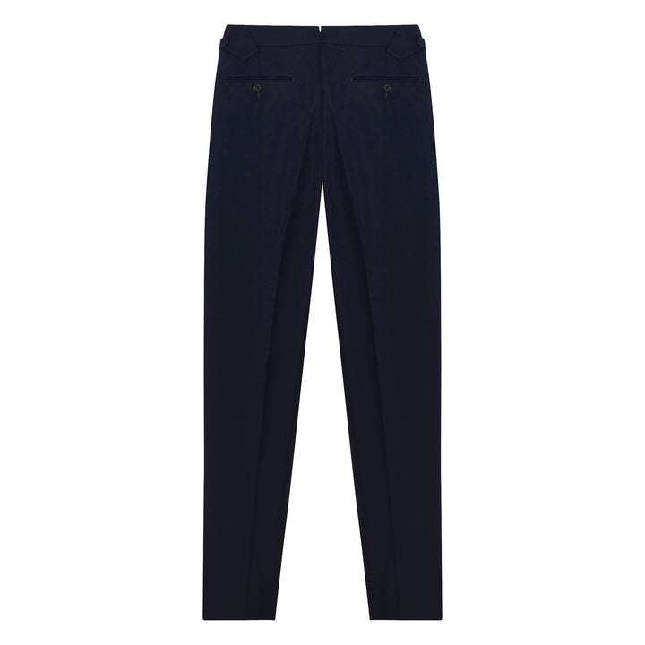 Grant Navy Heavy Cotton Twill trousers-Kit Blake-savilerowtrousers