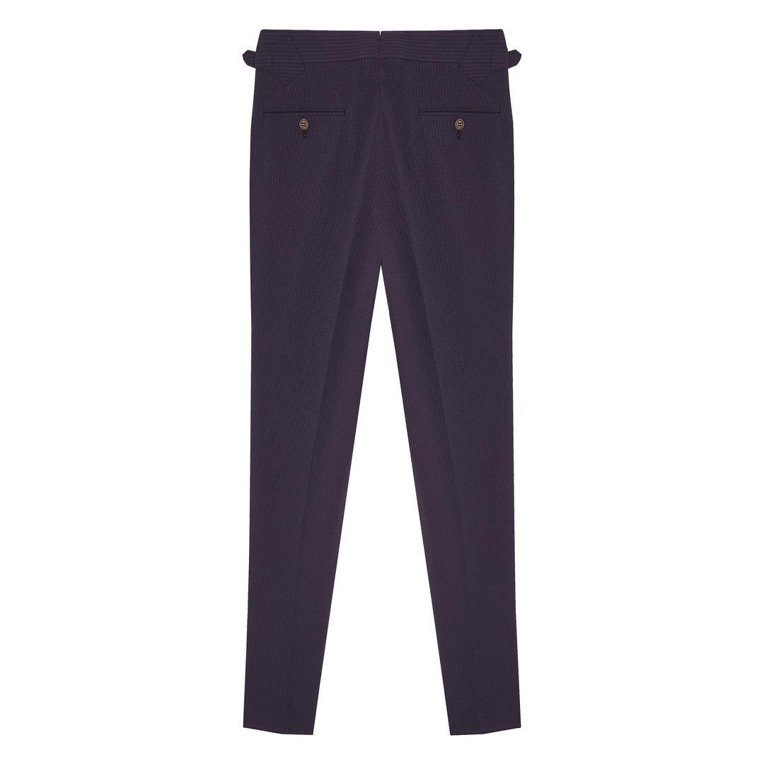 Grant Navy Seersucker Cotton Trousers-Grant-Kit Blake