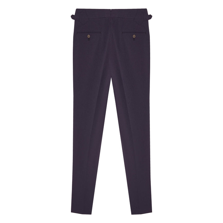 Grant Navy Seersucker Cotton Trousers-Grant-Kit Blake