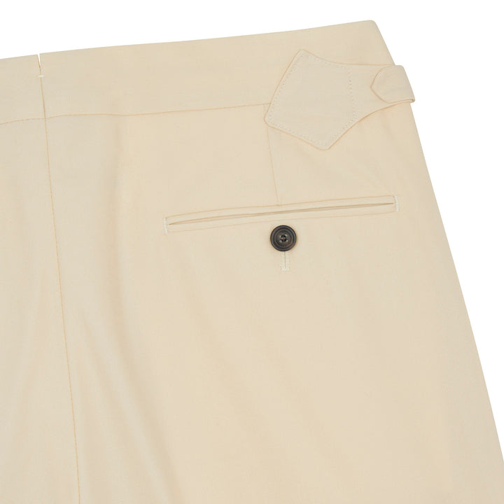 Grant Off-White Cotton Twill Trousers