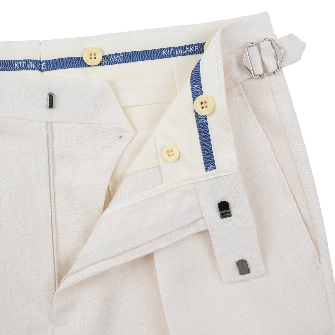 Grant Off-White Linen Trousers-Kit Blake-Savile Row Inspired