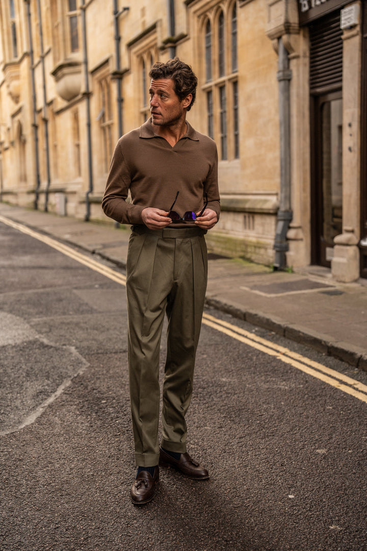 Grant Khaki Cotton Trousers-Grant-Kit Blake