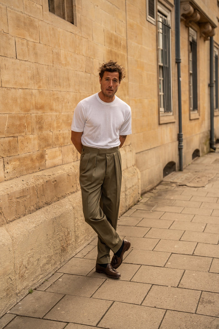 Grant Khaki Cotton Trousers-Grant-Kit Blake