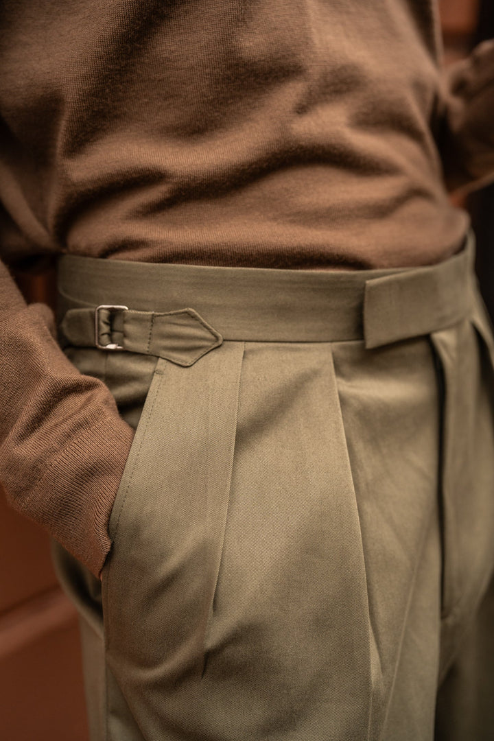 Grant Khaki Cotton Trousers-Grant-Kit Blake