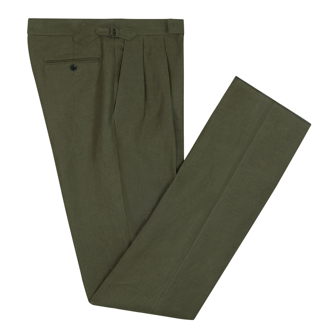 Grant Olive Linen Trousers