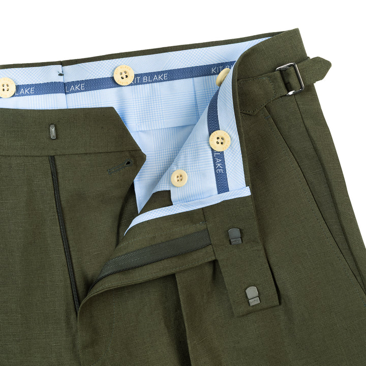 Grant Olive Linen Trousers